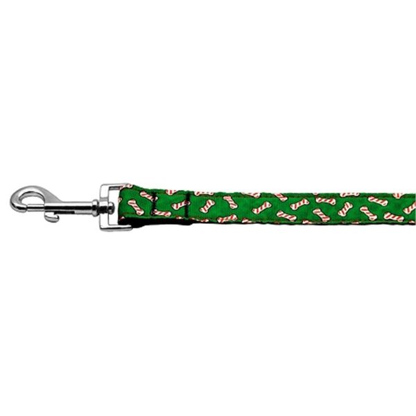 Mirage Pet Products 0.625 in. 6 ft. Candy Cane Bones Nylon Dog Leash 25-07 5806